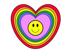 Rainbow Smiley Heart